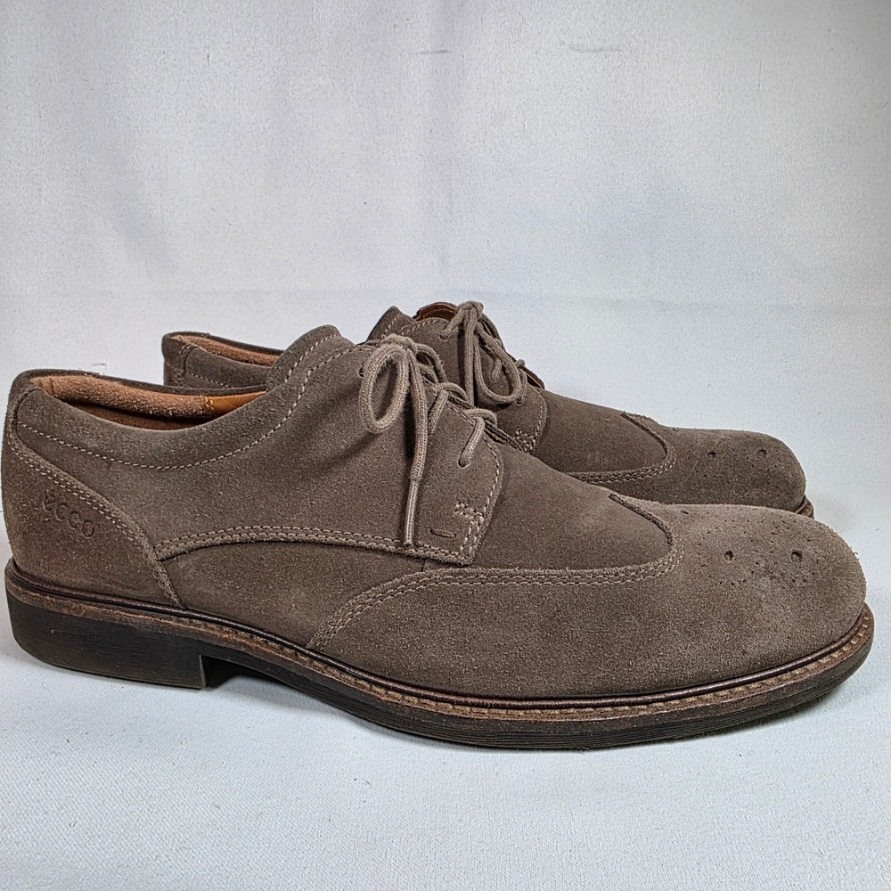 ECCO Findlay Mens 11 EU44 Brown Suede Wingtip Derby Brogue Dark Academia